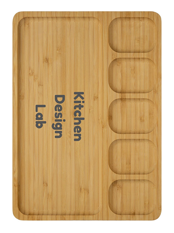 Kitchen Design Lab Bambu Sunum Ve Kahvaltı Tabağı Büyük Boy 6 Bölmeli