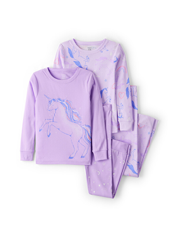 Carter's Kız Çocuk Lila Pijama Set