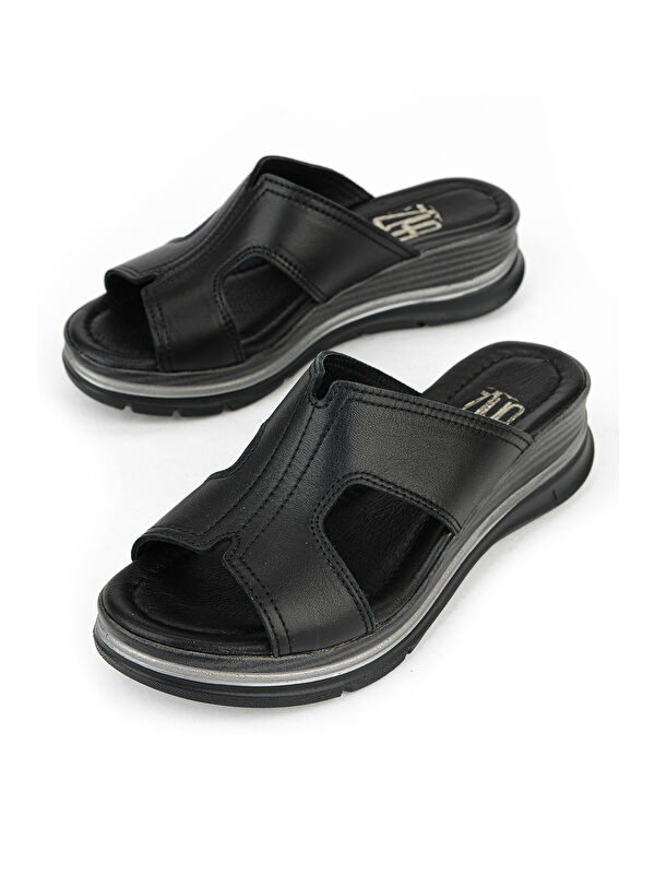 Ziya Ayakkabi Turuncu Ziya Ayakkabi Hakiki Deri Kadın Dolgu Terlik 1611020Z2565