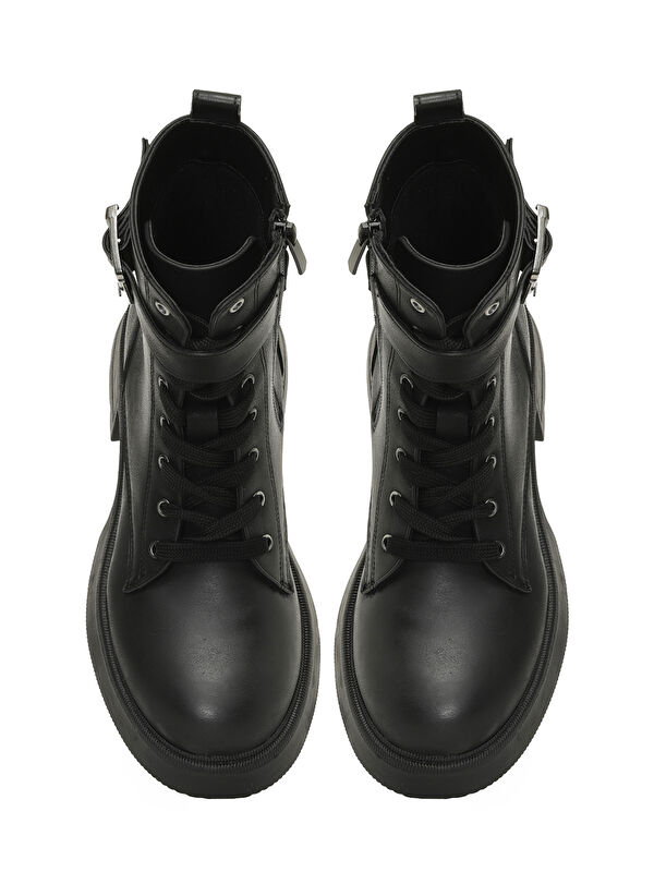 SHARON 4PR Siyah Kadın Düz Bot - Görsel 5