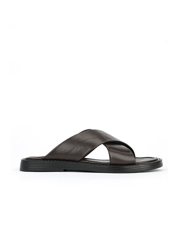 Ziya Ayakkabi Lacivert Ziya Ayakkabi Hakiki Erkek Deri Terlik 1611045ZM153