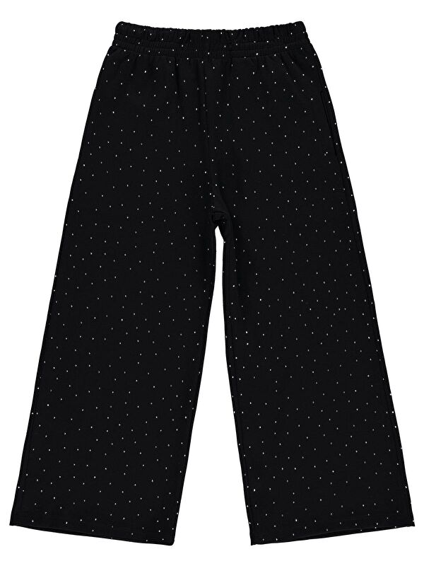Civil Girls Kız Çocuk Taşlı 6-9 Yaş Pantolon - Siyah