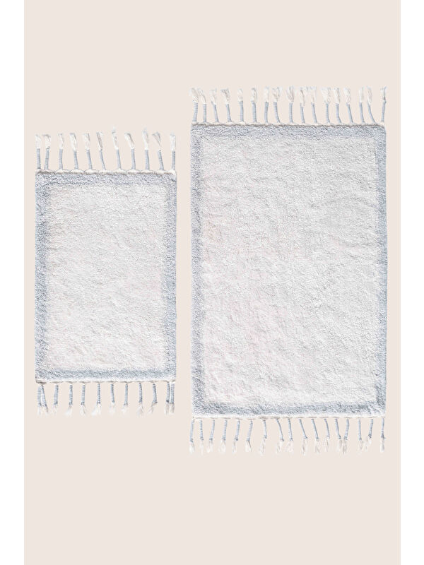 İrya Root 2’li Takım Banyo Paspası %100 Pamuk 40x60+60x90 cm Açık Mavi