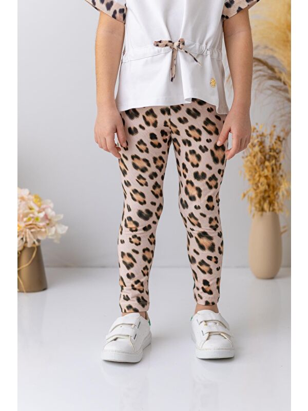 ZEYLAND Kız Çocuk Leopar Desen Uzun Tayt - Leopar Desenli