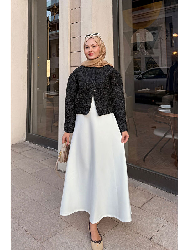 Locco Moda Kadın Jakar Ceket Siyah