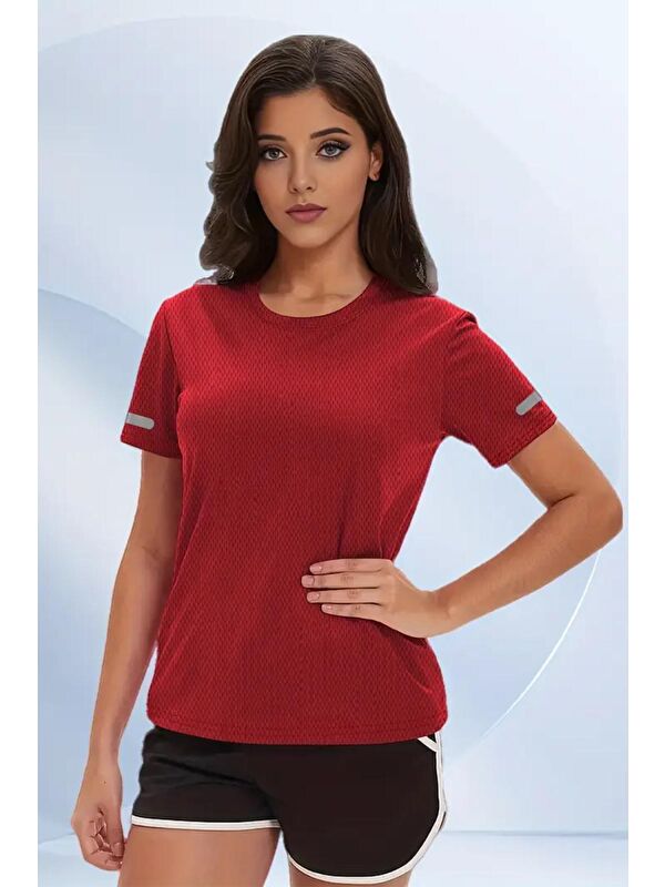 Oksit Fit Mikro Polyester Slim Fit Performans Antrenman Sporcu Kadın Tshirt