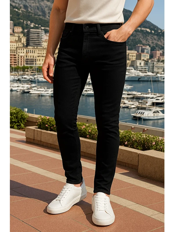 Comstar Erkek Premium Comfort Siyah Jeans Pantolon