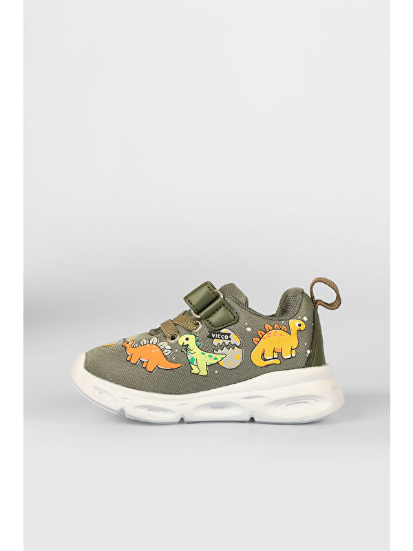 Dino Işıklı Erkek Okul Öncesi Haki Spor Ayakkabı - Görsel 3