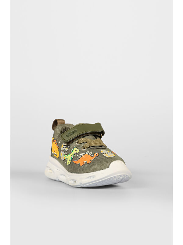 Dino Işıklı Erkek Okul Öncesi Haki Spor Ayakkabı - Görsel 4