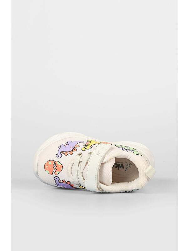 Dino Işıklı Unisex Okul Öncesi Beyaz Spor Ayakkabı - Görsel 5