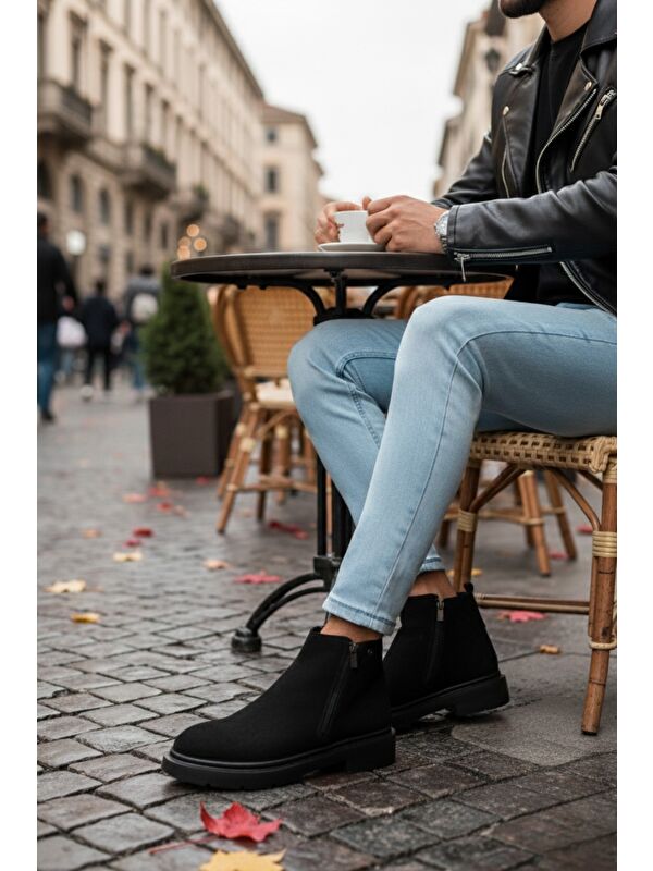 ASTRA Hakiki Deri Çift Fermuarlı Erkek Casual Kışlık Bot - Görsel 8