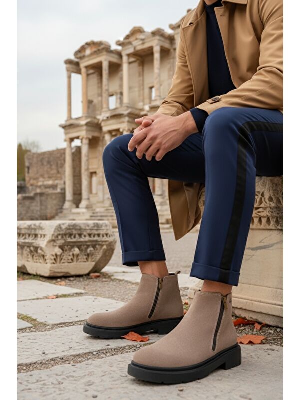 ASTRA Hakiki Deri Çift Fermuarlı Erkek Casual Kışlık Bot - Görsel 8