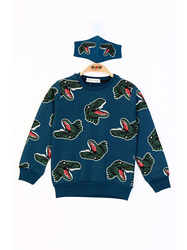 Toontoykids Erkek Çocuk Dinozor Baskılı Sweatshirt