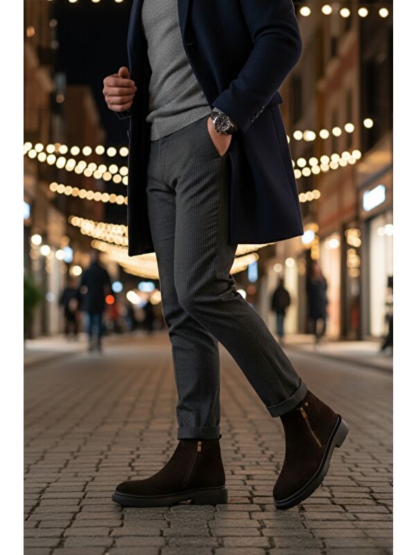 ASTRA Hakiki Deri Çift Fermuarlı Erkek Casual Kışlık Bot - Görsel 8