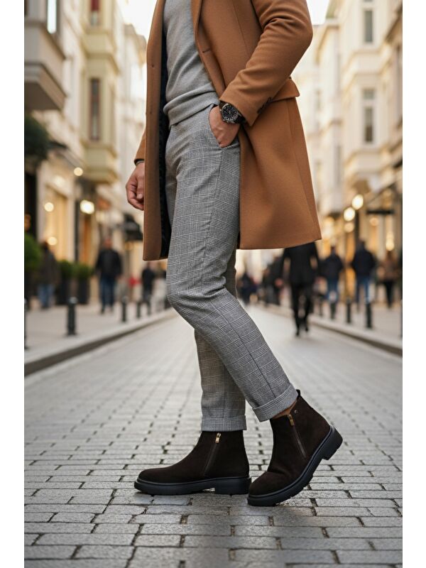 ASTRA Hakiki Deri Çift Fermuarlı Erkek Casual Kışlık Bot - Görsel 9