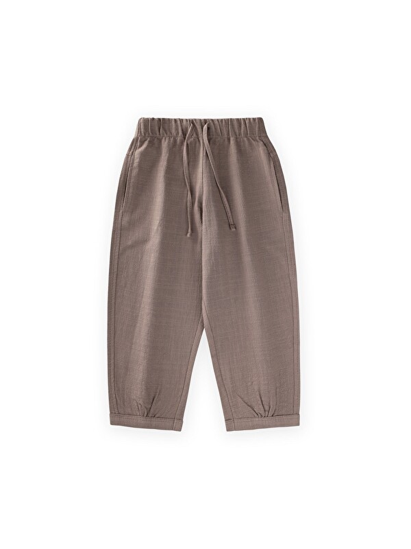CİGİT Keten Boyfriend Pantolon 2-10 Yaş Vizon
