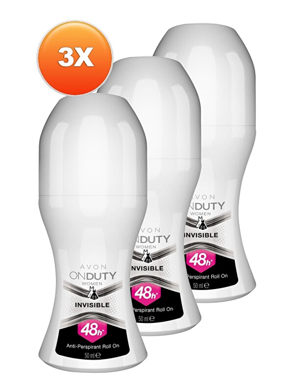 AVON OnDuty Invisible Kadın Rollon 50 Ml. Üçlü Set