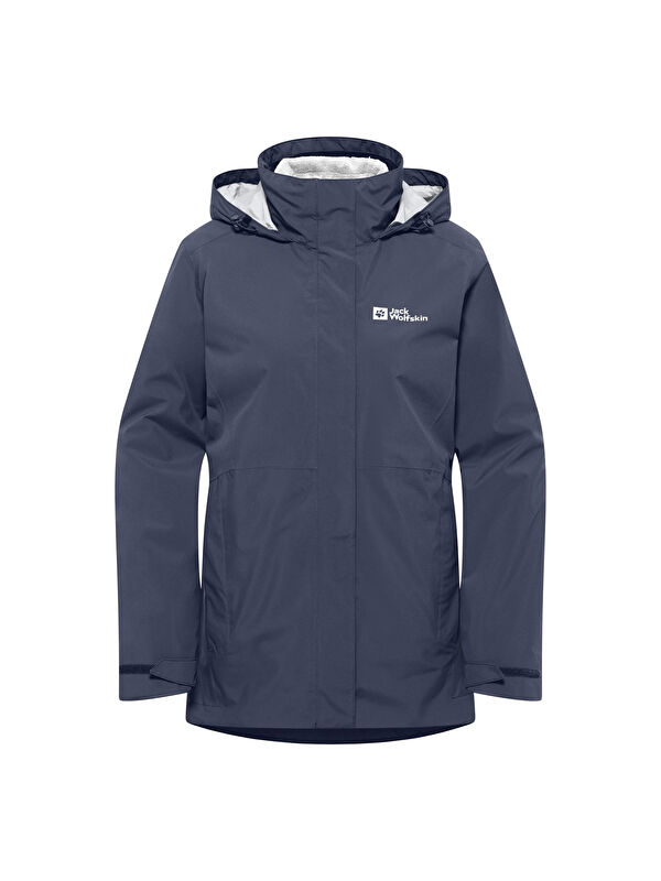 Jack Wolfskin Rotwand 3in1 Kadın Mavi Outdoor Ceketi