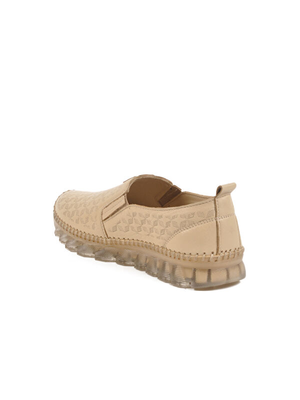 Bej Hakiki Deri Kadın Casual Ayakkabı 25401002Y Z - Görsel 5