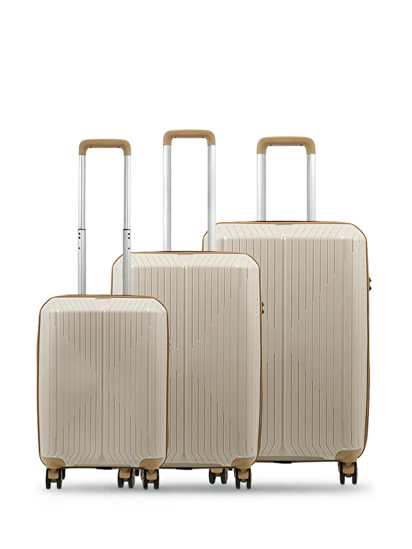 Ground Dikey Çizgili Sirius 3'lü Set Valiz 10728