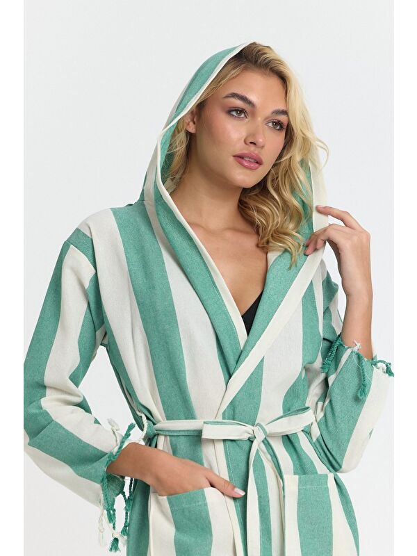 Mulberry Striped Peştemal Bornoz Banyo ve Plaj Elbisesi