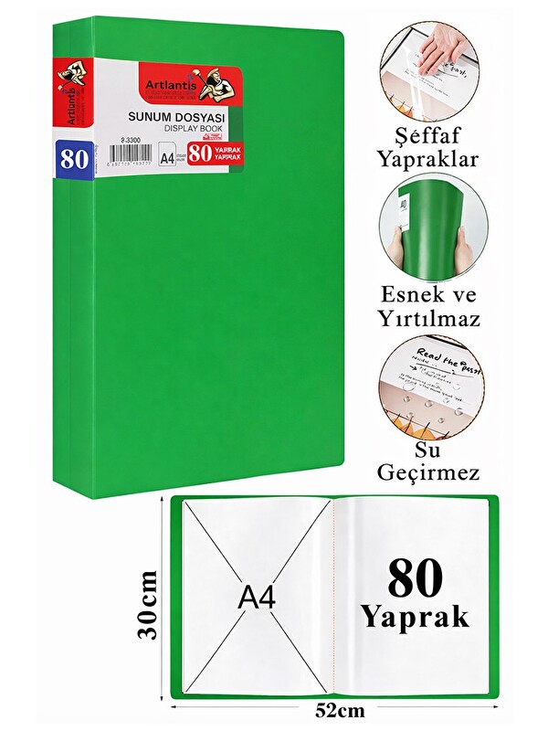 Artlantis Sunum Dosyası 100 lü 1 Paket Poşet Dosyalı Katalog Dosyası