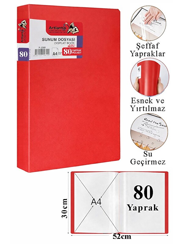 Artlantis Sunum Dosyası 100 lü 1 Paket Poşet Dosyalı Katalog Dosyası
