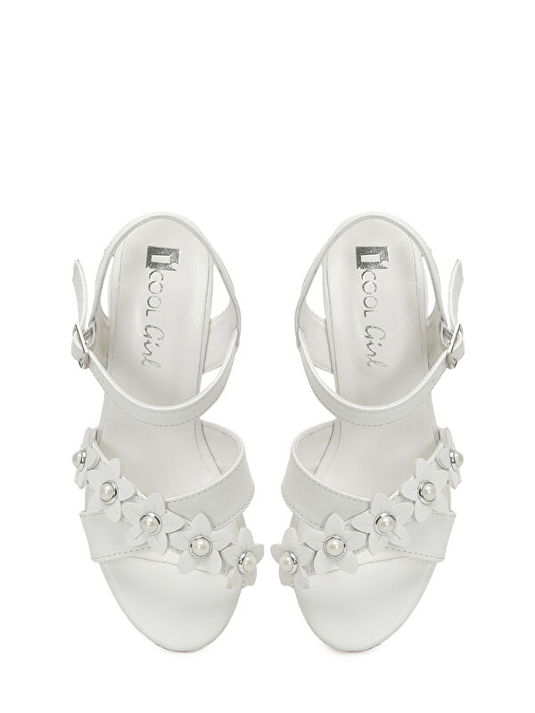 SIMONY F 5FX Beyaz Kız Çocuk Topuklu Ayakkabı - Görsel 5