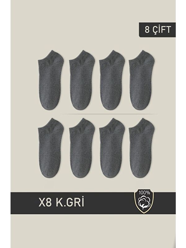 BGK Unisex Patik Çorap 8 Çift Füme (8 ÇİFT)