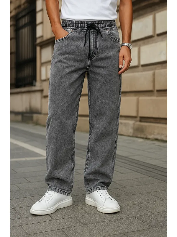 Comstar Erkek Günlük Premium Comfort Gri Baggy Pantolon