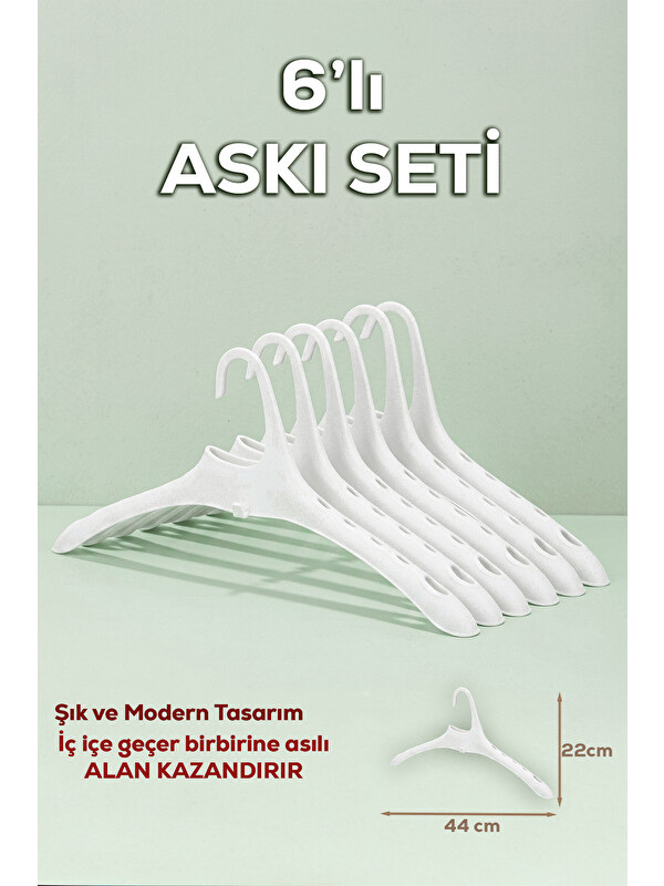 Porsima Harmoni 6 Adet Dolap Içi Düzenleyici Organizer İç İçe Geçen Askı