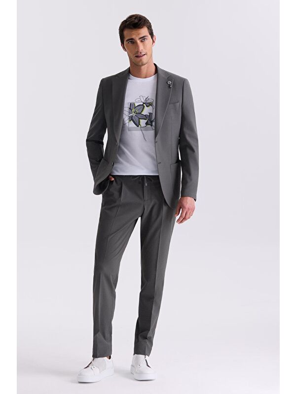 JAKAMEN Haki Slim Fit Mono Yaka Spor Takım Elbise