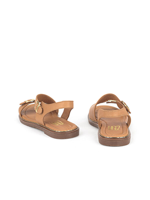 Ziya Ayakkabi Kahverengi Ziya Ayakkabi Hakiki Kadın Deri Sandalet 1611020Z5407