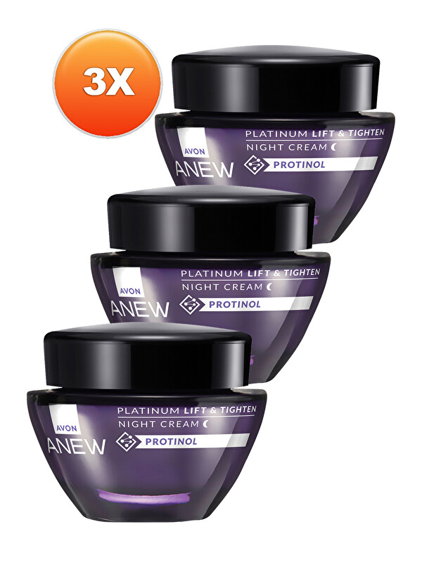 AVON Anew Platinum Lift & Tighten Gece Kremi 50 Ml. Üçlü Set