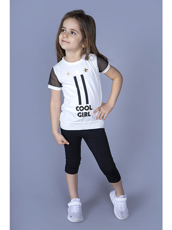 Toontoykids Kız Çocuk File Detaylı Taytlı Takım