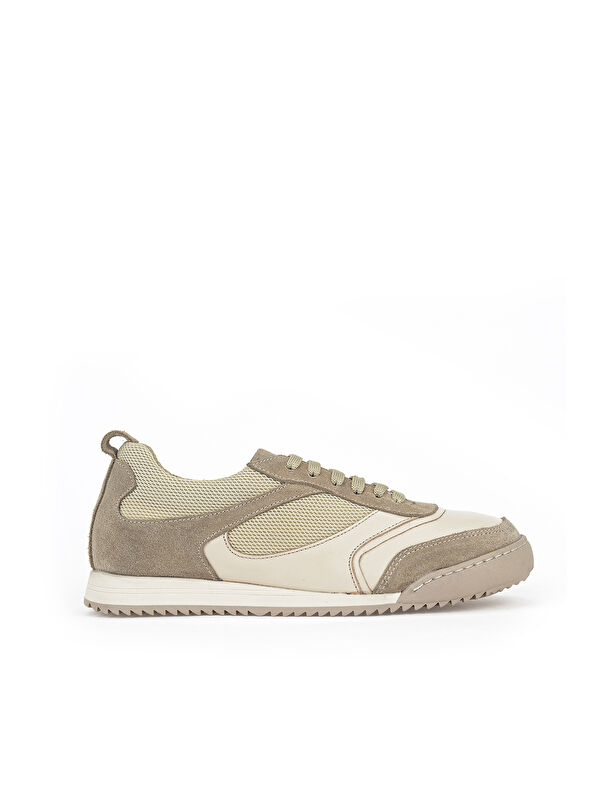 Ziya Ayakkabı Kadın Hakiki Deri Günlük Sneaker 1611022Z2709 Bej