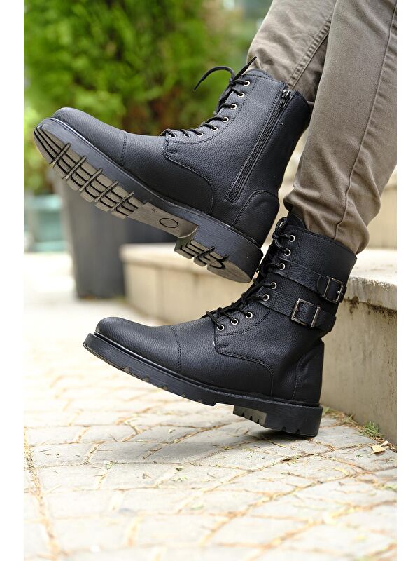 Falcn Benny Çift Tokalı Kemerli Postal Bot - Görsel 4