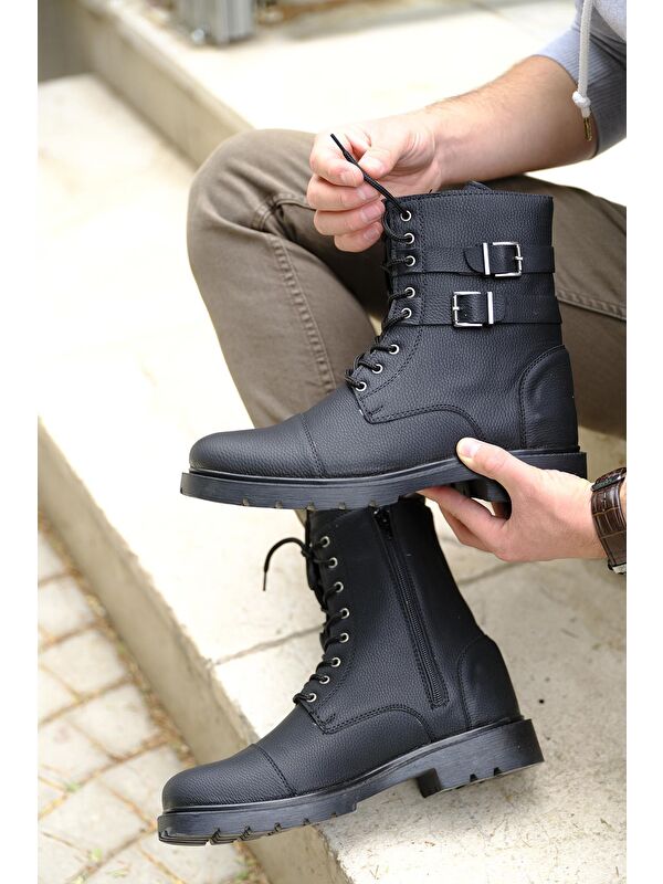 Falcn Benny Çift Tokalı Kemerli Postal Bot - Görsel 5