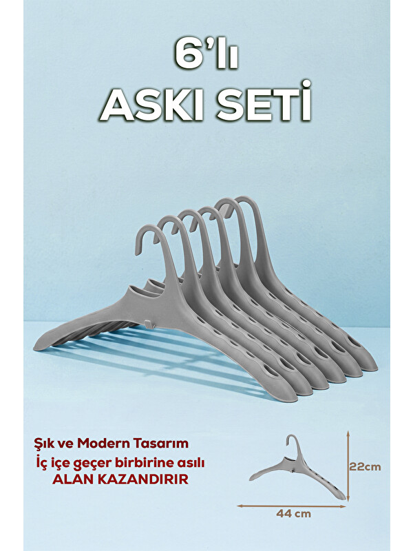Porsima Harmoni 6 Adet Dolap Içi Düzenleyici Organizer İç İçe Geçen Askı