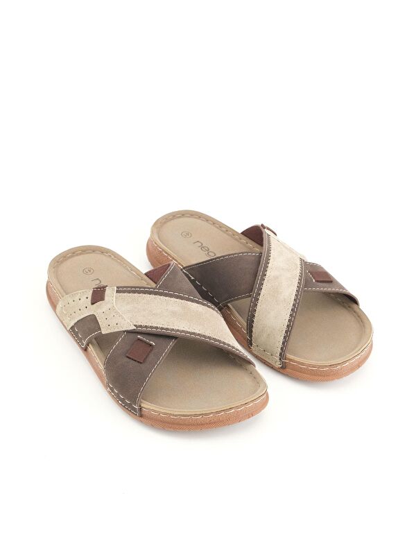 Yazlık Erkek Suni Deri Neosoft Rahat Taban Günlük Terlik - Görsel 4