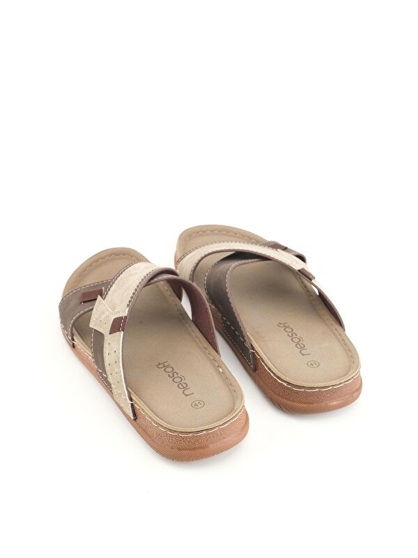 Yazlık Erkek Suni Deri Neosoft Rahat Taban Günlük Terlik - Görsel 5