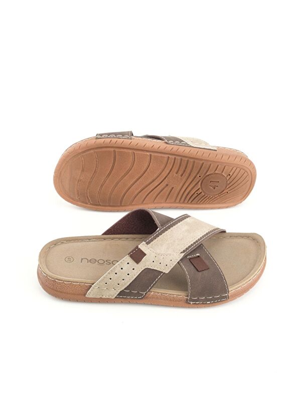 Yazlık Erkek Suni Deri Neosoft Rahat Taban Günlük Terlik - Görsel 6