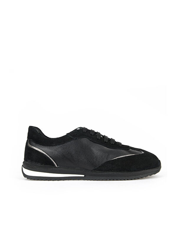 Ziya Ayakkabı Kadın Hakiki Deri Günlük Sneaker 1611022Z2718 Siyah