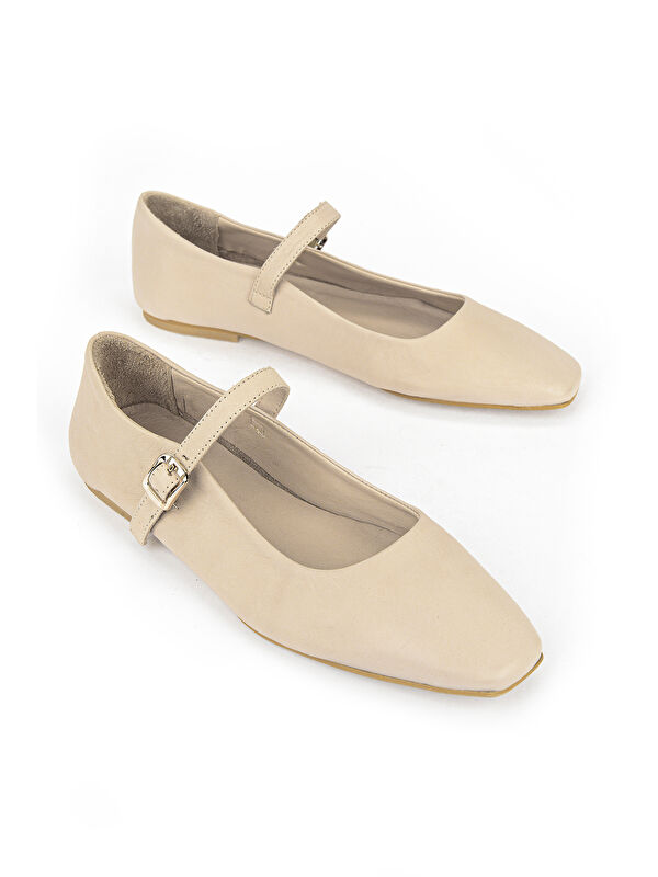 Ziya Ayakkabi Beyaz Ziya Ayakkabi Hakiki Kadın Deri Babet 1611022Z2735