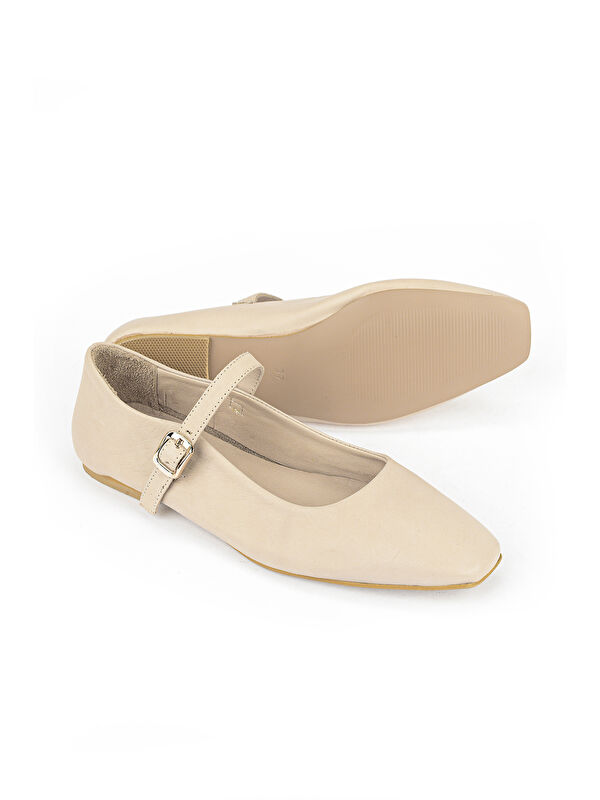 Ziya Ayakkabi Beyaz Ziya Ayakkabi Hakiki Kadın Deri Babet 1611022Z2735