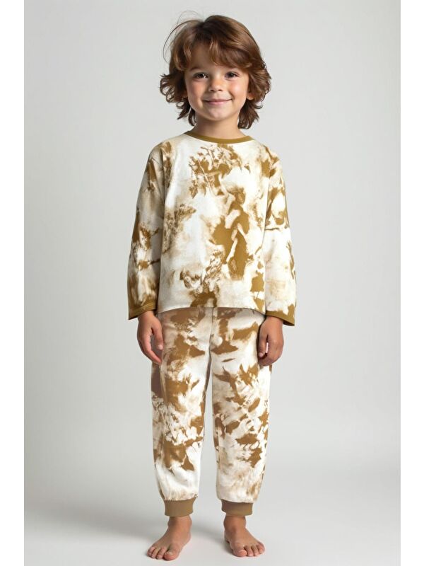 ZEYLAND Unisex Çocuk Desenli Pijama Takımı - Camel