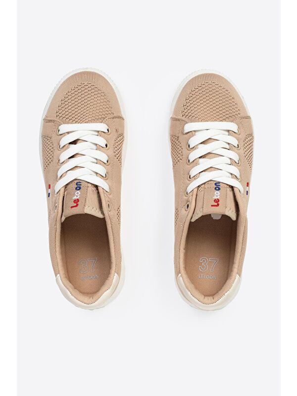 Yuvarlak Burunlu Bağcıklı Desenli Kadın Spor Ayakkabı - Görsel 6