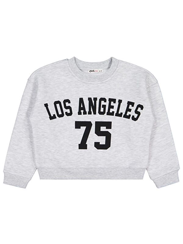 Civil Girls Los Angeles Baskılı 6-9 Yaş Sweatshirt - Gri 8-9 Yaş