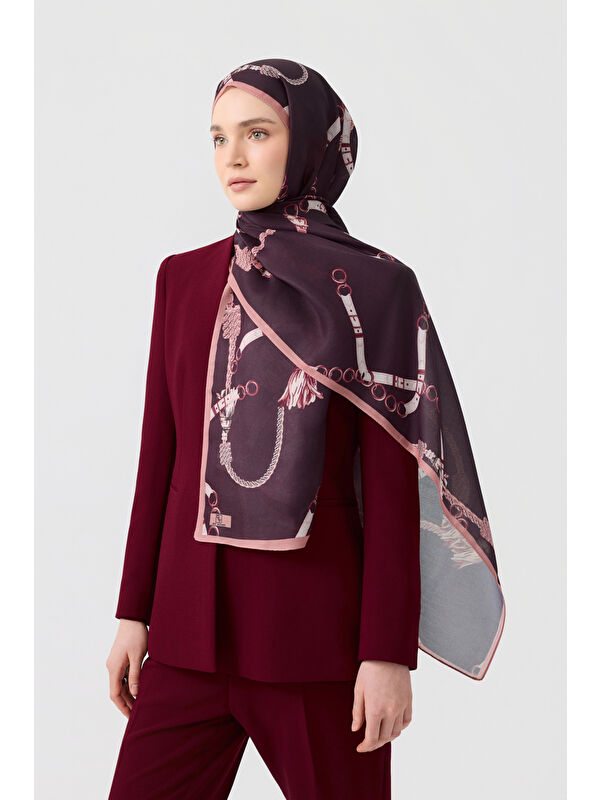 QEF Pamuk Twill Şal Linkage Mürdüm Eriği