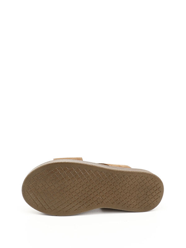 Kadın TABA KAHVE MEL. Çapraz Bantlı Hakiki Deri Comfort Sandalet - Görsel 5